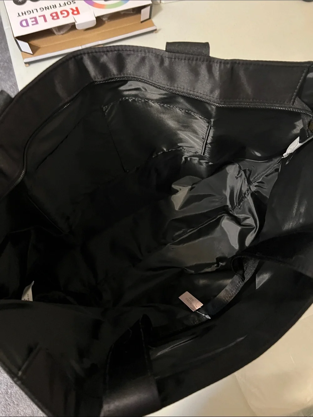 Victoria's Secret Black Tote with Gold Studded Wing Logo